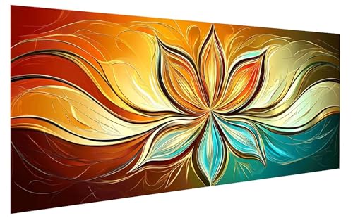 Malen Nach Zahlen Erwachsene Blume, KunstMalen Nach Zahlen Kinder, DIY Paint by Numbers Leinwand mit Pinseln Und Acrylfarben für Zimmer Deko Wohnzimmer, Frauen Geschenk, Ohne Rahmen 80x160 cm W-7414 von GUKUGEKO