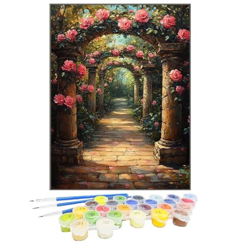 Malen Nach Zahlen Erwachsene Blume, Paint by Numbers Pflanze DIY mit Pinseln und Acrylfarben Handgemalt öLgemäLde Leinwand für Kreative Heimdekoration Geschenke für Frauen, Ohne Rahmen 100x135cm 8K-7 von GUKUGEKO