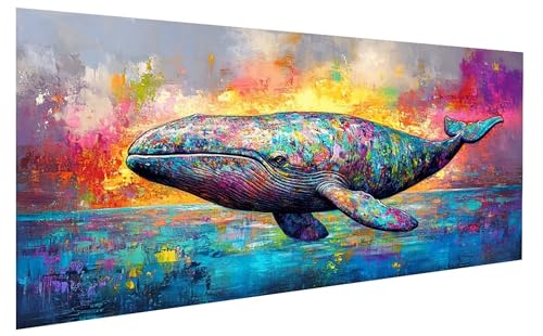 Malen Nach Zahlen Erwachsene Fisch, MeerMalen Nach Zahlen Kinder, DIY Paint by Numbers Leinwand mit Pinseln Und Acrylfarben für Zimmer Deko Wohnzimmer, Frauen Geschenk, Ohne Rahmen 100x200 cm W-3114 von GUKUGEKO