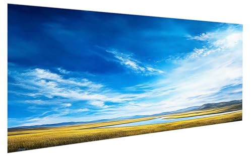 Malen Nach Zahlen Erwachsene Himmel, WieseMalen Nach Zahlen Kinder, DIY Paint by Numbers Leinwand mit Pinseln Und Acrylfarben für Zimmer Deko Wohnzimmer, Frauen Geschenk, Ohne Rahmen 70x140 cm W-7359 von GUKUGEKO