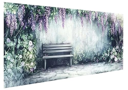 Malen Nach Zahlen Erwachsene Landschaft, PflanzeMalen Nach Zahlen Kinder, DIY Paint by Numbers Leinwand mit Pinseln Und Acrylfarben für Zimmer Deko, Geschenk für Frauen, Ohne Rahmen 100x200 cm W-7866 von GUKUGEKO