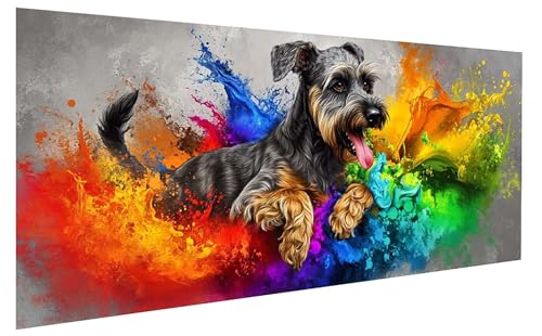 Malen Nach Zahlen Erwachsene Tier, HundMalen Nach Zahlen Kinder, DIY Paint by Numbers Leinwand mit Pinseln Und Acrylfarben für Zimmer Deko Wohnzimmer, Geschenk für Frauen, Ohne Rahmen 30x60 cm W-5303 von GUKUGEKO