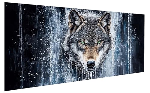 Malen Nach Zahlen Erwachsene Tier, WolfMalen Nach Zahlen Kinder, DIY Paint by Numbers Leinwand mit Pinseln Und Acrylfarben für Zimmer Deko Wohnzimmer, Geschenk für Frauen, Ohne Rahmen 90x180 cm W-7127 von GUKUGEKO