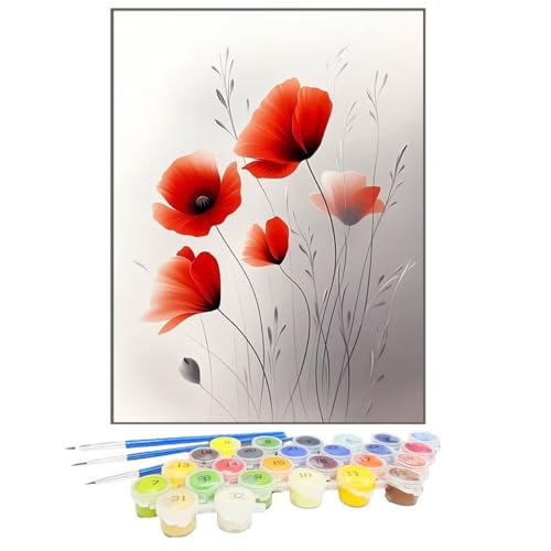 Malen Nach Zahlen Pflanze, Malen Nach Zahlen Kinder Blume, DIY Paint by Numbers Adult AnfäNger Handgemalt öLgemäLde Kit Bastelset mit Pinseln und Acrylfarben für Home Decor, Ohne Rahmen 100x135cm U9-I von GUKUGEKO