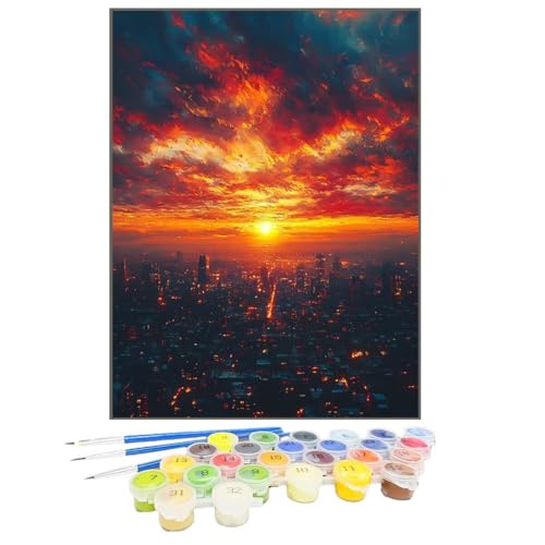 Malen Nach Zahlen Sonnenuntergang, Malen Nach Zahlen Kinder Himmel, DIY Paint by Numbers Adult AnfäNger Handgemalt öLgemäLde Kit Bastelset mit Pinseln und Acrylfarben für Home Decor 100x135cm 70-3 von GUKUGEKO