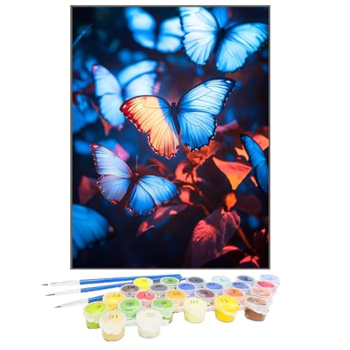 Malen Nach Zahlen Tier, Malen Nach Zahlen Kinder Schmetterling, DIY Paint by Numbers Adult AnfäNger Handgemalt öLgemäLde Kit mit Pinseln und Acrylfarben für Home Decor, Ohne Rahmen 100x135cm 58-6 von GUKUGEKO