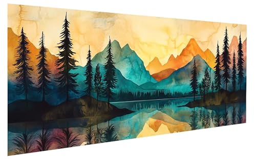 Pflanze Malen Nach Zahlen Erwachsene, Malen Nach Zahlen Berg Malen Nach Zahlen ab 12 Jahre Mädchen, DIY Bastelset Erwachsene Anfänger Acrylfarben Painting für Home Decor, Rahmenlos 70x140 cm W-4056 von GUKUGEKO