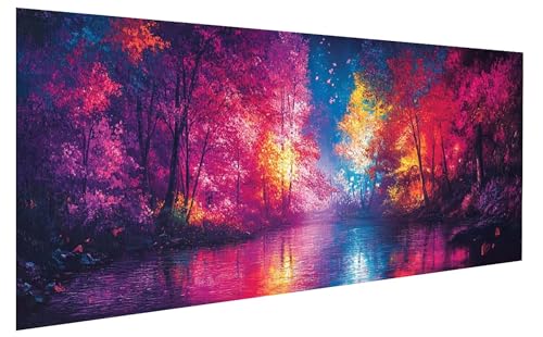 See Malen Nach Zahlen Erwachsene, Malen Nach Zahlen Baum Malen Nach Zahlen ab 15 Jahre Mädchen, DIY Bastelset Erwachsene Anfänger Acrylfarben Painting, Home Decor Asthetik, Rahmenlos 100x200 cm W-3069 von GUKUGEKO