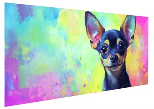 Tier Malen Nach Zahlen Erwachsene, Malen Nach Zahlen Hund Malen Nach Zahlen ab 10 Jahre Mädchen, DIY Bastelset Erwachsene Anfänger Acrylfarben Painting, Home Decor Asthetik, Rahmenlos 50x100 cm W-7834 von GUKUGEKO