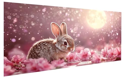 Tier Malen Nach Zahlen Erwachsene, Malen Nach Zahlen Kaninchen Malen Nach Zahlen ab 10 Jahre Mädchen, DIY Bastelset Erwachsene Anfänger Acrylfarben Painting für Home Decor Asthetik 50x100 cm W-1192 von GUKUGEKO