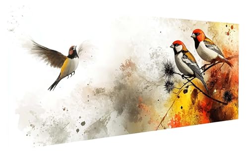 Tier Malen Nach Zahlen Erwachsene, Malen Nach Zahlen Vogel Malen Nach Zahlen ab 15 Jahre Mädchen, DIY Bastelset Erwachsene Anfänger Acrylfarben Painting für Home Decor, Rahmenlos 100x200 cm W-6255 von GUKUGEKO