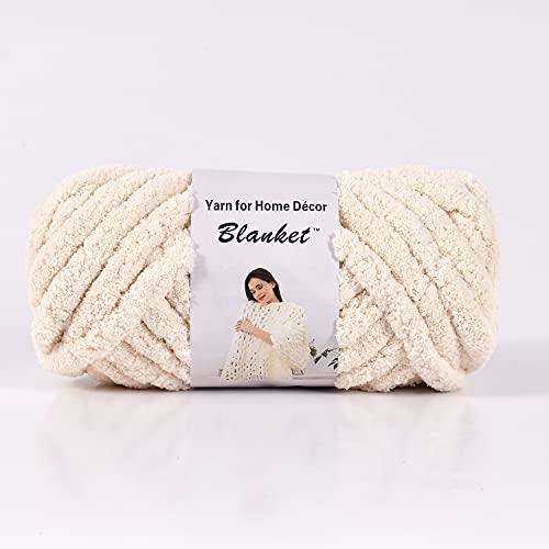 GULAKY Chunky Yarn Dickes Garn Chenille Decke Garn Super Weich Für Arm Handgemachte Knitted Blanket Yarn Sofa Bed,Beige,1kg von GULAKY