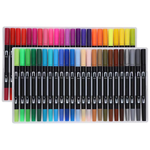 GULEEK Waschbares Aquarellstift-Set, Marker, Doppelspitze für Kind, Studenten, Zeichen- und Malwerkzeug (STHG-48 Farben) von GULEEK