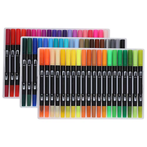 GULEEK Waschbares Aquarellstift-Set, Marker, Doppelspitze für Kind, Studenten, Zeichen- und Malwerkzeug (STHG-60 Farben) von GULEEK