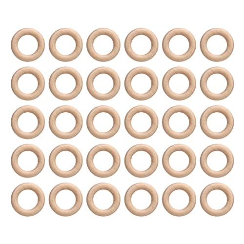 Guleek 30pcs Buchenholzringe Sammlung glatte kreisförmige hölzerne Anhänger ideal für DIY -Schmuckverarbeitung handgefertigte Kunstprojekte (5,5 cm) von GULEEK