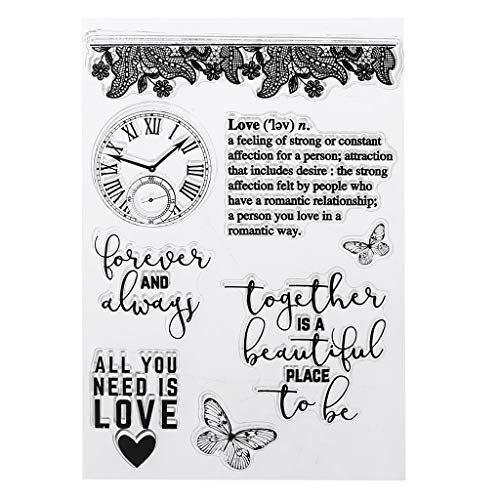 GUMEI PVC Transparent Vintage Uhr Stempel Siegel Phantasie Schriftart Niedliche Muster DIY Sammelalbum Foto Album Karte Dekor Englische Buchstaben von GUMEI