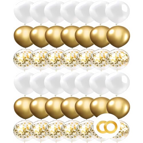 GUO-YING Luftballons Weiß Gold Geburtstags Party Decorations Baby Shower Graduierung (Gold) von GUO-YING