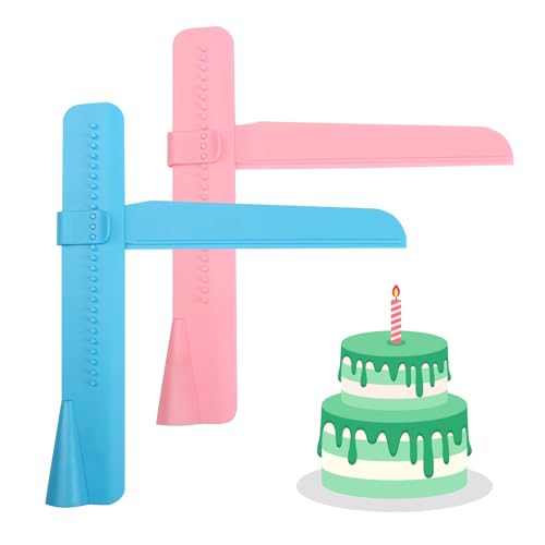 GUO-YING Verstellbarer Kuchenschaber, 2 Stück, Pink & Blau Zuckerguss Glätter Fondant Glättwerkzeug zum Verteilen von Zuckerguss auf Kuchen Torten Zubehör Backen Zubehör von GUO-YING