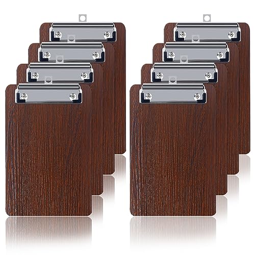 GUOKOFF Klemmbrett A6, 8 Stück Mini Klemmbrett Holz, Schreibbrett Klemmbretter, Hartplatten Klemmbrett A6 mit Metalklemme, Clipboard DIN A6 von GUOKOFF