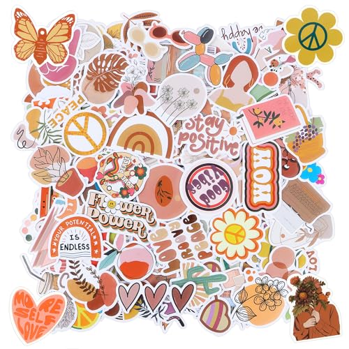 Sticker Aufkleber 200Stk Boho Sticker Aesthetic Sticker Wasserdichte Scrapbooking Aufkleber Sticker Vintage Aufkleber Für Laptop Telefon Wasserflasche Skateboard Koffer Gitarrenpad von GUOSIYAO