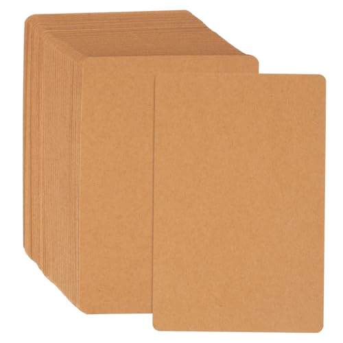 120 Stück Blanko Papier Karten, 250g/m² Visitenkarten Papier, Blanko Karteikarten zum Selbstgestalten, Kraftpapierkarten, Grußkarten, Einladungskarten, DIY-Papierkarten, 14,7 x 9,8 cm (Braun) von GUOYIHUA