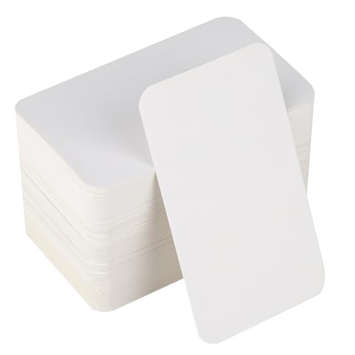 200 Stück Blanko Papier Karten, 200g/m² Visitenkarten Papier, Spielkarten, Blanko Karteikarten zum Selbstgestalten, Kraftpapierkarten, Grußkarten, Wortkarte, DIY-Etiketten, 9 x 5,2 cm (Weiß) von GUOYIHUA