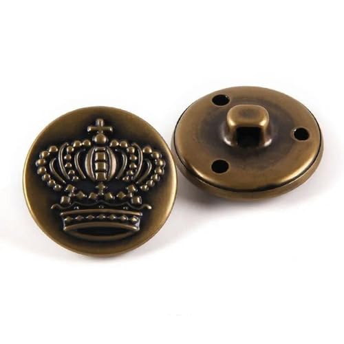 GUOZHAN 10 Teile/los 15/20/25mm Metall Vintage Mantel Anzug Uniform Taste Retro Kupfer Tasten Runde Schaft Taste DIY Nähen Ornamente von GUOZHAN