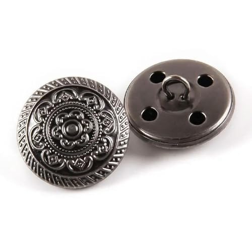 GUOZHAN 10 Teile/los 15/20/25mm Metall Vintage Mantel Anzug Uniform Taste Retro Kupfer Tasten Runde Schaft Taste DIY Nähen Ornamente von GUOZHAN