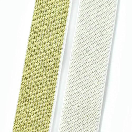 GUOZHAN 2/5/10M 25-50mm Nylon Spandex Band Gold Silber Seide Elastische Band Gummi Gurtband Bund Rock Gürtel Nähzubehör von GUOZHAN