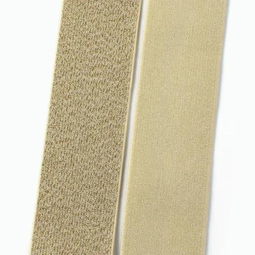 GUOZHAN 2/5/10M 25-50mm Nylon Spandex Band Gold Silber Seide Elastische Band Gummi Gurtband Bund Rock Gürtel Nähzubehör von GUOZHAN