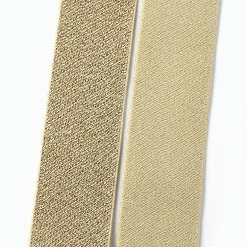 GUOZHAN 2/5 Meter 25-50mm Nylon Elastische Band Pailletten Spandex Gold Silber Seide Dekor Gürtel Band Bund Rock gurtband Zubehör von GUOZHAN