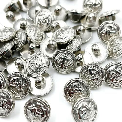 GUOZHAN 20 Teile/Paket 13/15/20MM Silber Anker Knöpfe Kunststoff Nähen Zubehör Schaft Knopf Kleidungsstück Kleidung von GUOZHAN