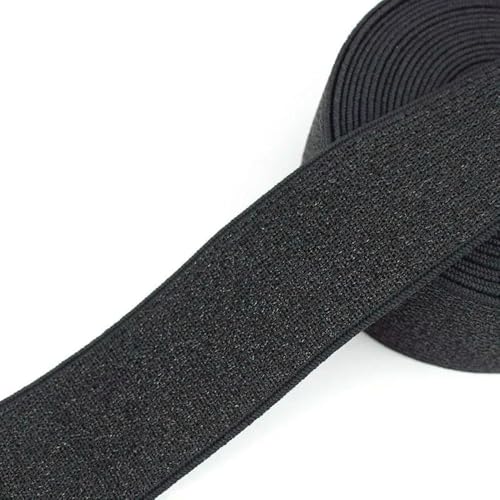 GUOZHAN 5/10 Meter Glitzer Gold Silber Gummibänder 10-50mm Nylon Bund Weiches Gummiband Kleidungsstück Hosen Rock Gürtel Nähzubehör von GUOZHAN