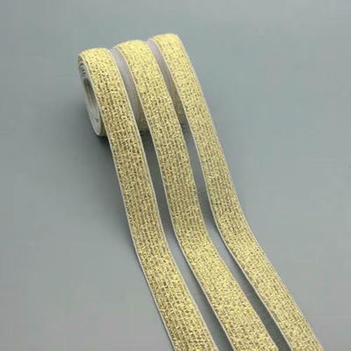 GUOZHAN 5 cm 9 cm Gold Silber Glitter Transparent Weiß Schwarz Elastisches Band Gurtband DIY Hosen Gürtel Gummiband DIY Nähzubehör 1 m von GUOZHAN