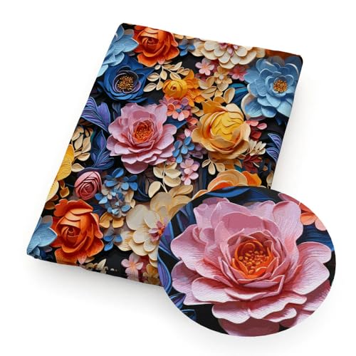 GUOZHAN 50 * 145 cm 3D Stil Druck Blume Polyester Baumwolle Stoff Tissue Nähen Quilten Stoffe Handarbeit Material DIY Handgemachten Vorhang von GUOZHAN