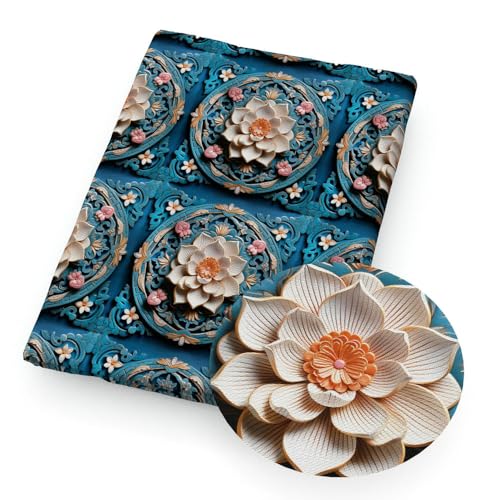 GUOZHAN 50 * 145 cm Lotus Imitieren 3D Stil Druck Blume Polyester Baumwolle Stoff Tissue Nähen Quilten Stoffe Handarbeiten DIY Handmade von GUOZHAN