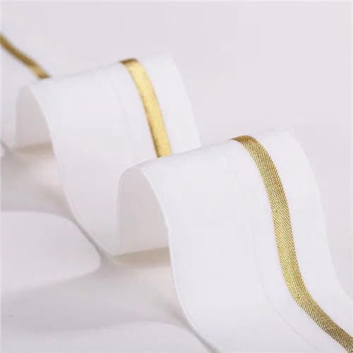 GUOZHAN Gillter Gummibänder in Gold und Silber, 40 mm, elastisches Band, für Kleidung, Taschen, Hosen, elastisches Gurtband, DIY, Nähzubehör, Gummiband von GUOZHAN