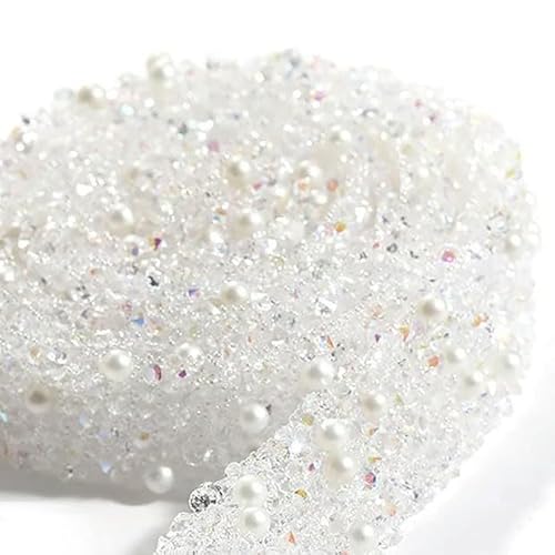 2 Yard 12 mm Glitzer-Strass-Kettenband, Goldener Harz-Kristallbesatz für selbstgemachte Gürtel, Brautkleider, Kleidungsstücke und Kunsthandwerk von GUOZIF