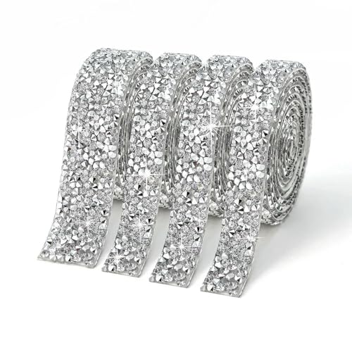 5 Yards Kristall Strass Band Diamant Funkelnden Bänder Rolle Banding Gürtel Wrap Für Hochzeit Party Handwerk DIY Dekorationen von GUOZIF