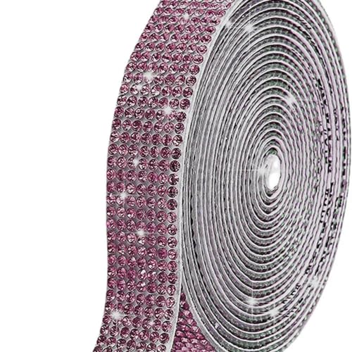 GUOZIF 1 Yard Selbstklebender Kristall-Strass-Aufkleber, Diamantband, DIY-Aufkleber, Strasssteine, Kunsthandwerk, Auto-Telefon-Dekoration, 4 Reihen von GUOZIF