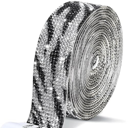 GUOZIF 1 Yard Selbstklebender Kristall-Strass-Aufkleber, Diamantband, DIY-Aufkleber, Strasssteine, Kunsthandwerk, Auto-Telefon-Dekoration, 4 Reihen von GUOZIF