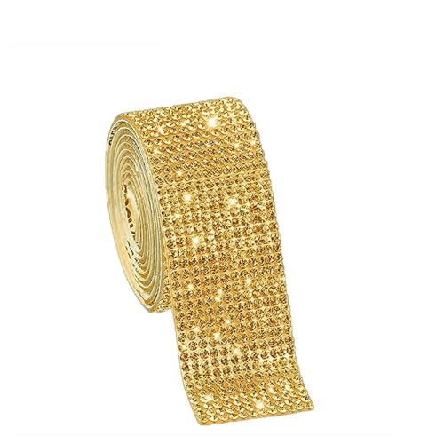 GUOZIF 10 Yard Strass Bänder Gold Silber Selbstklebende Kristall Diamant Wrap Telefon Tasche Schuhe DIY Kunst Handwerk Party Dekoration von GUOZIF