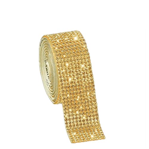 GUOZIF 10 Yard Strass Bänder Gold Silber Selbstklebende Kristall Diamant Wrap Telefon Tasche Schuhe DIY Kunst Handwerk Party Dekoration von GUOZIF