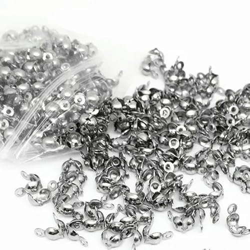 GUOZIF 100 Teile/los Edelstahl End Crimp Ending Bead Cap Verschluss Anschluss Fit 1,5 2,4 3,2mm Kugelkette Schmuckherstellung Zubehör von GUOZIF