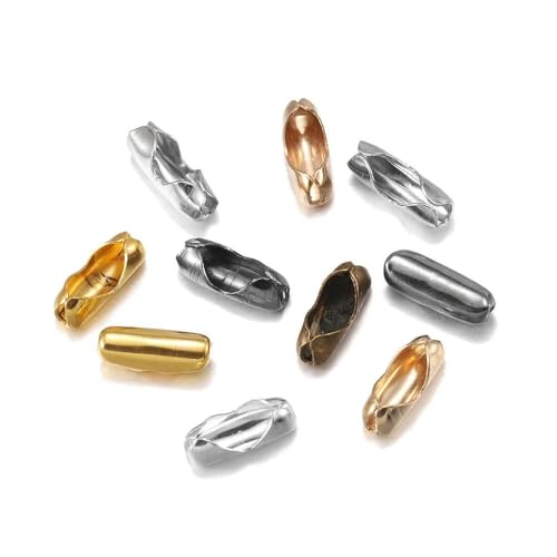 GUOZIF 200 Teile/los 1,5/2,0/2,4/3,2mm Kugelkette Verschlüsse Gold Für DIY Armband Halskette Perlenkette Schmuckherstellung von GUOZIF