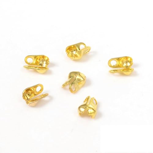 GUOZIF 200 Teile/los Gold Kupfer Kalotten Crimps Perlen Fit Kugelkette Verschluss Anschlüsse Für DIY Schmuck Machen Lieferungen 1,5 2,4 3,2mm von GUOZIF