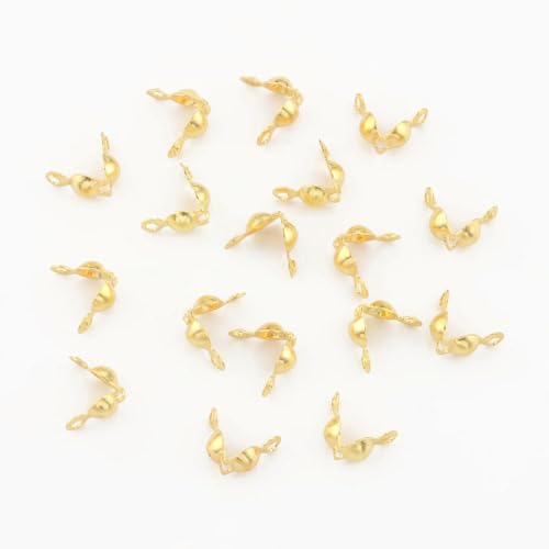 GUOZIF 400 Teile/los 7 * 4mm Gold Kugelkette Verschlüsse Kalotten End Crimps Perlen zur Herstellung Von Schmuck Erkenntnisse Handgemachte DIY zubehör von GUOZIF