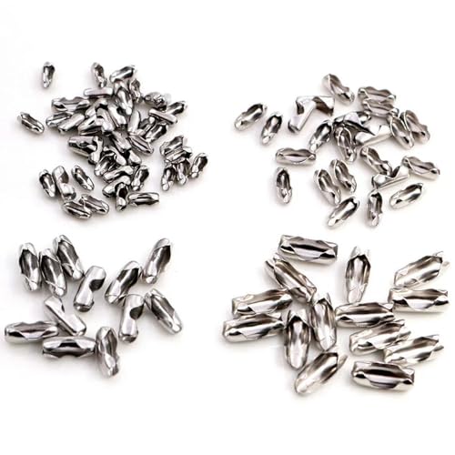 GUOZIF Kugelkettenverbinder aus Edelstahl, 1,5 mm, 2,0 mm, 2,4 mm, 3,0 mm Verschlüsse und Endperlen für die Herstellung von DIY-Schmuckzubehör von GUOZIF