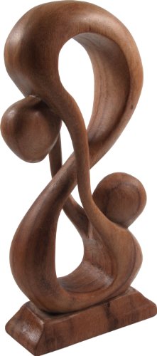 GURU SHOP Holzfigur, Statue, Deko Objekt Feng Shui - `Acrobat`, Braun, Größe/Farbe: 20 cm/Hell, Dekoobjekte von GURU SHOP