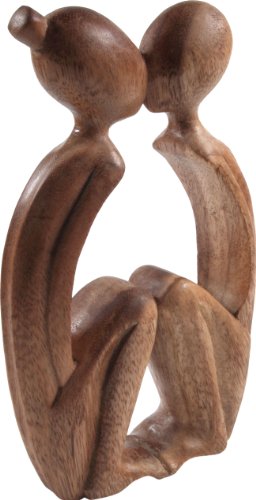 GURU SHOP Holzfigur, Statue, Deko Objekt Feng Shui - `Paar`, Braun, Größe/Farbe: 20 cm/Hell, Dekoobjekte von GURU SHOP